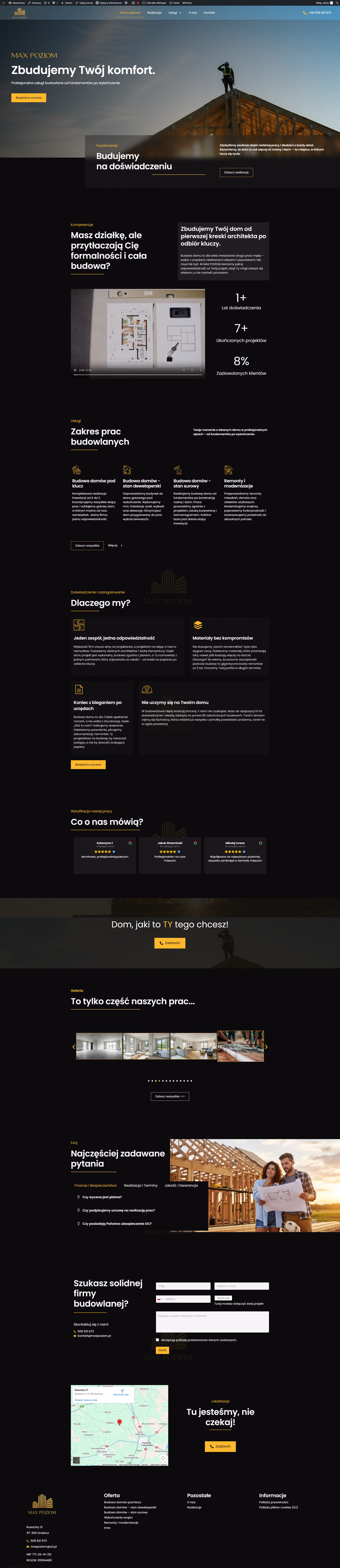 Max Poziom construction website preview